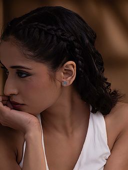 Shaya by CaratLane - Satt Stud Earrings in 925 Silver