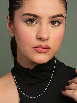 CLARA - Anti-Tarnish Silver Minimal Daily Wear Zelina Box Chain Necklace in 18 inches