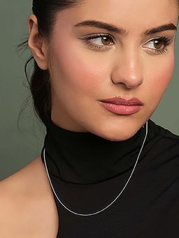 CLARA - Anti-Tarnish Silver Minimal Daily Wear Elowen Ball Chain Necklace in 18 inches