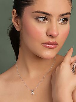 CLARA - 925 Silver Platinum Plated Cielo Pendant with Chain for Women