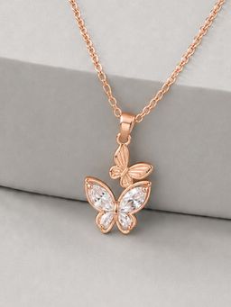 Mystic - Rose gold Butterfly Pendant Necklace