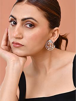 Silvermerc Designs - Designer AD Drop and Stud Earrings | Party Wear Wedding Earrings