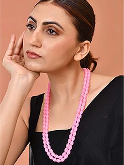 Silvermerc Designs - Pink Beads Necklace for Women | Double Layer Beaded Mala
