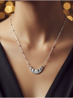 Kicky and Perky - Geometric Arc Pendant Necklace in 925 Sterling Silver