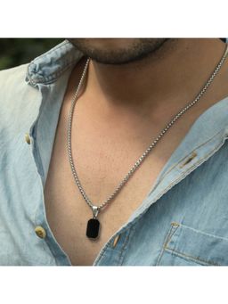 Palmonas - 18K Silver Plated Shadow Octane Necklace for Mens Waterproof and Anti-Tarnish