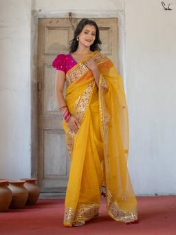 Suta - Yellow Woven Mul Saree
