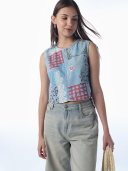 ONLY - Women'S Regular Fit Blue Top