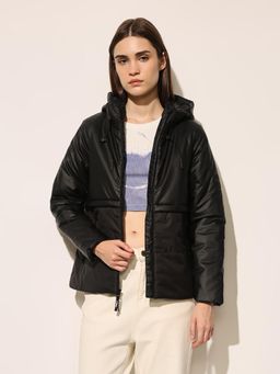 ONLY - Women's Solid Regular Fit Black Jacket