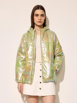 ONLY - Women's Solid Regular Fit Green Jacket