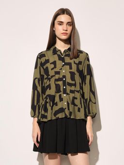 ONLY - Women's Peplum Green Shirt