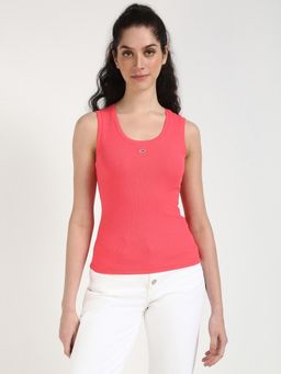 Tommy Hilfiger - Slim-Fit Cotton U-Neck Tank Top Pink
