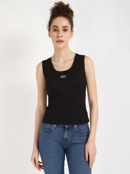 Tommy Hilfiger - Slim-Fit Cotton U-Neck Tank Top Black