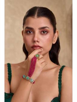 Paisley Pop - 22 k Gold plated Pink Hand Chain