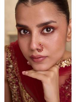 Paisley Pop - 22 k Gold plated Pink Nose pin