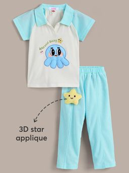 Hopscotch - Octopus Embroidered Pant Set