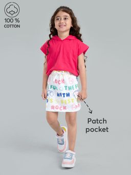 Hopscotch - Cotton Hooded Crop Top and Skirt