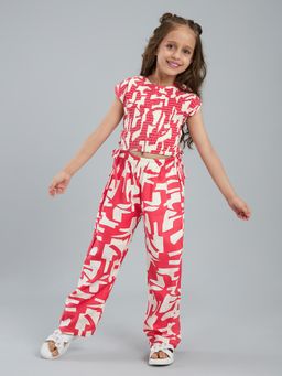 Hopscotch - 2-Piece Printed Blouse and Pants