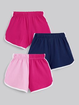Hopscotch - 3-Pack Contrast Tipping Shorts