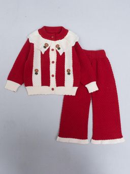 Hopscotch - Floral Embroidered Sweater and Pants