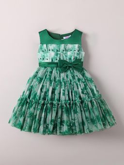 Hopscotch - Floral Bow Applique Party Dress