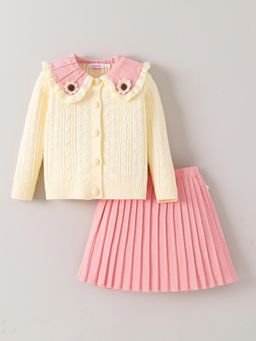 Hopscotch - Floral Applique Sweater and Skirt