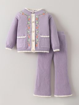Hopscotch - Floral Embroidered Sweater and Pants