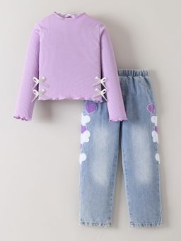 Hopscotch - Heart Applique Jeans Set