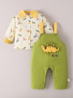 Hopscotch - Dinosaur Cotton Dungaree Set