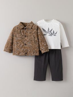 Hopscotch - Textured Leaf Pants Set