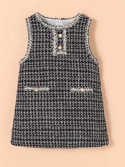 Hopscotch - Tweed Button-Front Dress