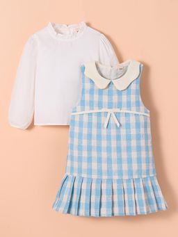 Hopscotch - Checks Pleated Blouse Dress