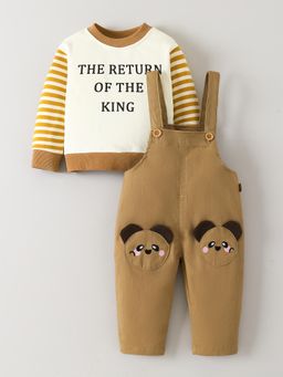 Hopscotch - Animal Applique Sweatshirt and Dungaree