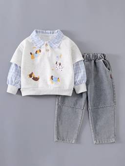 Hopscotch - Pupply Layered Jeans Set