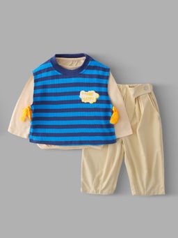 Hopscotch - Striped Applique Pants Set