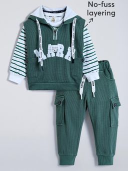 Hopscotch - Ribbed Hoodie Cargo Jogger Set