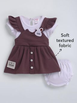 Hopscotch - Textured Cotton Dress with Bloomer