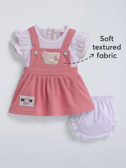 Hopscotch - Textured Cotton Dress with Bloomer