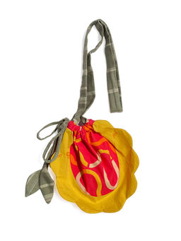 Miko Lolo - Swiggly Abstract Printed Cotton Upcycled Flower Sling Bag, Pink