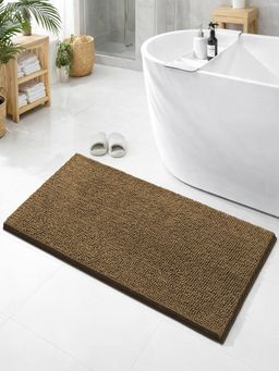 LUXEHOME INTERNATIONAL - Chenille Bath Mat for Home Bathroom -Brown