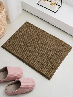 LUXEHOME INTERNATIONAL - Chenille Bath Mat for Home Bathroom -Brown