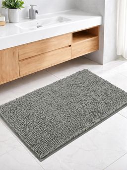 LUXEHOME INTERNATIONAL - Chenille Bath Mat for Home Bathroom -Grey