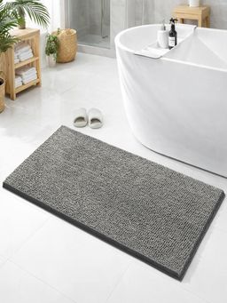 LUXEHOME INTERNATIONAL - Chenille Bath Mat for Home Bathroom -Grey