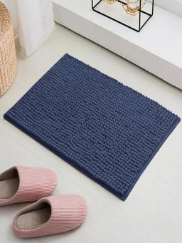 LUXEHOME INTERNATIONAL - Chenille Bath Mat for Home Bathroom -Navy Blue