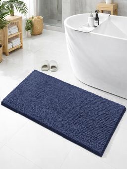 LUXEHOME INTERNATIONAL - Chenille Bath Mat for Home Bathroom -Navy Blue