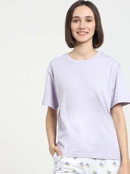 Bewakoof - Lavender Solid T-Shirt