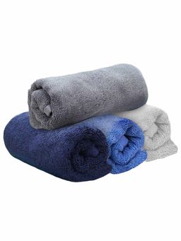 Heelium - Bamboo Hand Towel Absorbent & Odour Free 4 Pcs - Light Grey, Blue, Grey, Iris (M)