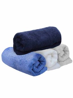 Heelium - Bamboo Hand Towel Absorbent & Odour Free 4 Pcs - Light Grey, Blue, White, Iris (M)