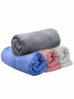 Heelium - Bamboo Hand Towel Absorbent & Odour Free 4 Pcs - Light Grey, Grey, Iris, Peach (M)