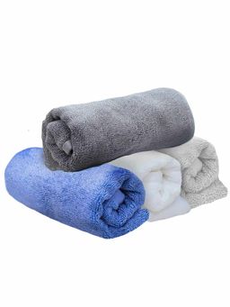 Heelium - Bamboo Hand Towel Absorbent & Odour Free 4 Pcs - Light Grey, Grey, White, Iris (M)