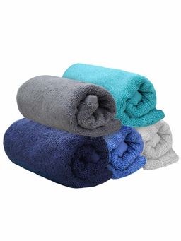 Heelium - Bamboo Hand Towel Absorbent & Odour Free 5 Pcs - Light Grey, Blue, Grey, Teal, Iris (M)